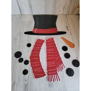 Snowman magnet large hat scarf coal carrot xmas decor set